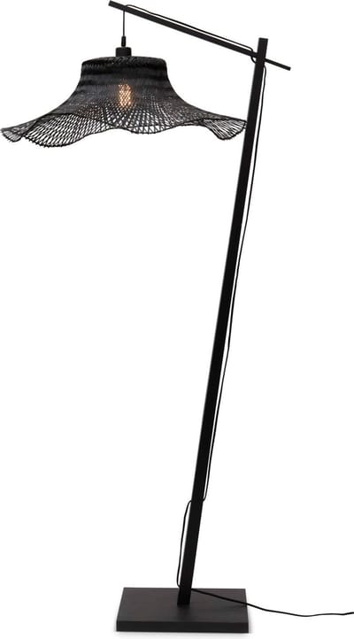 GOOD&MOJO Vloerlamp Ibiza - Bamboe Zwart - 83x65x176cm - Modern - Staande lampen voor Woonkamer - Slaapkamer