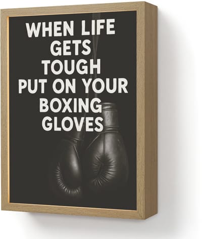 Wandlamp 30x40 cm - Oplaadbaar - Tekst - Bokshandschoenen - Wit - Wandlampen binnen woonkamer - Slaapkamer lamp - Decoratieve nachtlamp - Vloerlamp draadloos