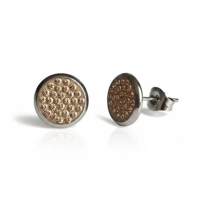 Aramat Jewels | Oorbellen | RVS Kristal Oorstekers 10mm - Grote Zirkonia Studs | Rood | |10mm | Staal | Volwassenen | Verkleurd niet