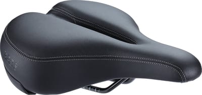BBB Cycling SoftShape Relaxed Anatomic - Fietszadel Heren en Dames - E-bike of Stadsfiets Zadel - Fietshouding Relaxed 75° – 265 x 206mm - Zwart – BSD-125