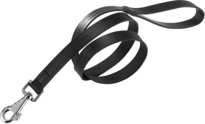 Ferplast Natural Hondenriem / Hondenlijn - Leder - Zwart - Breedte 15 mm - Lengte 180 cm