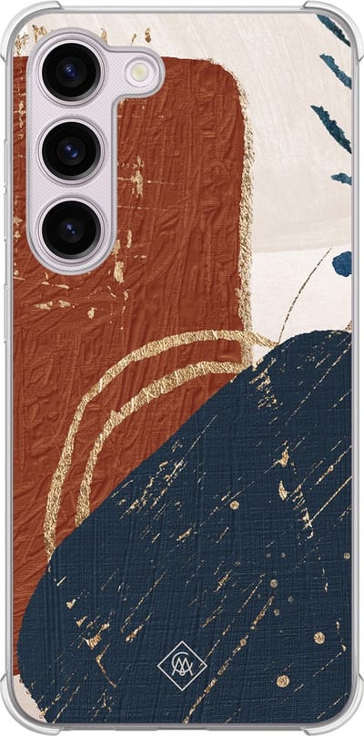 Casimoda® hoesje - Geschikt voor Samsung Galaxy S23 Plus - Abstract Terracotta - Shockproof case - Extra sterk - TPU/polycarbonaat - Multi, Transparant