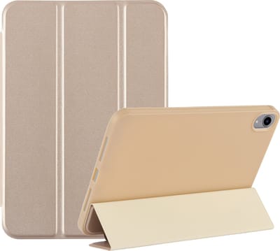 Hoes geschikt voor iPad Mini 6 hoes Goud - Hoes geschikt voor iPad Mini 2021 hoes - Hoes geschikt voor iPad Mini 6 case cover - Hoes geschikt voor iPad Mini 6 bookcase - Hoes geschikt voor iPad Mini 6 hoesje soft Silicone smart cover