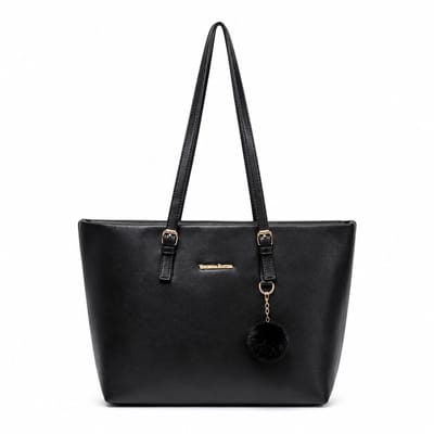 Dames Handtas - Zwart | Shopper / Schooltas / Schoudertas | 33 x 27 x 14 cm | Kunstleer
