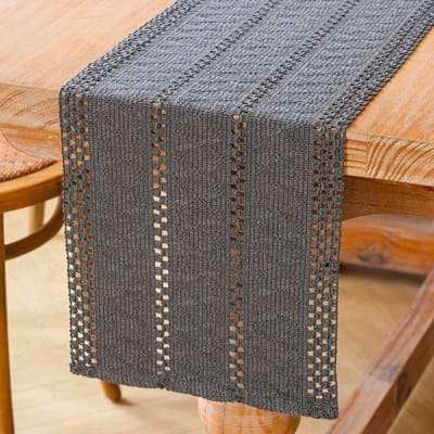 Tafelloper Grijs Boho Macramé Modern Lente Boerderij Klein Tafelkleed Smal Landelijke Stijl Rustieke Tafelloper Katoen Linnen Tafelloper voor Bruiloft Tafelblad Decoratie 30x240 cm