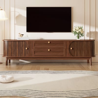 Rotan TV-meubel 170 cm Walnoot/Eiken – TV-kast met Opbergruimte
