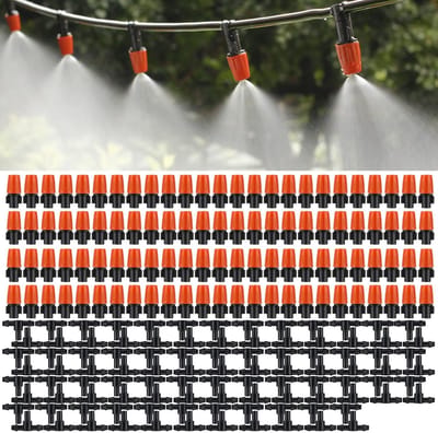 Dailygoods- Drip Irrigatie 100 Stuks - Verstelbare Sprinkler - Misting Kit - Tuin Irrigatiesysteem - Waterbesparend - Geschikt voor Moestuin - Tuinirrigatie