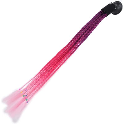 Motorhelm Vlechten Paardenstaart Stijlvolle Helmen Dreadlocks Pruik met Zuignap Paars Rood Roze pink