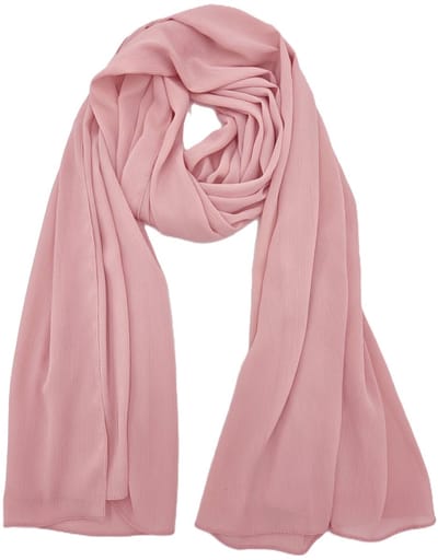 Lange dames chiffon sjaal Atie-ton sur ton lijnpatroon-effen roze-omslagdoek-stola
