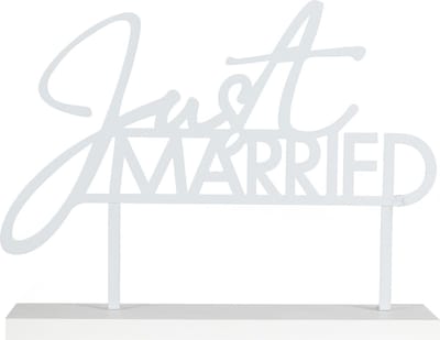 Ginger Ray - Ginger Ray - Wit metalen tafelbord “Just Married“ - 25 x 29 cm