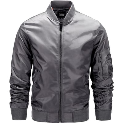 Baseballjack Heren Lente en Herfst Dunne Jas Opstaande Kraag Top Opstaande Kraag Grote Maat Vliegjack 3XL gray