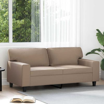 vidaXL - Tweezitsbank - 140 - cm - kunstleer - cappuccinokleurig