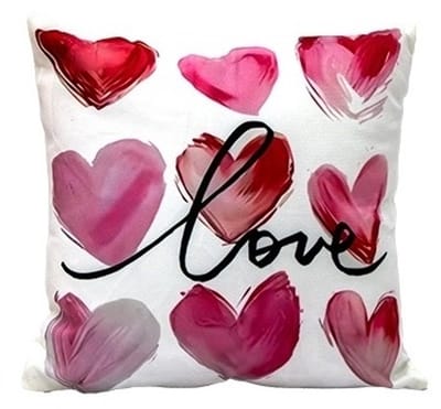 Kussen met hartjes - valentijn - liefde - 35cm - vierkant - tekst love