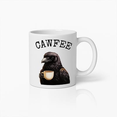 Grappige Kraai Koffiemok – Humoristische Cawfee Vogel Beker