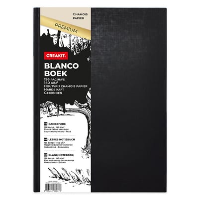 SOHO Schrift met harde kaft – Collegeblok – Houtvrij chamois papier – Harde kaft – Draadgebonden – 196 pagina’s – A4 formaat – Blanco