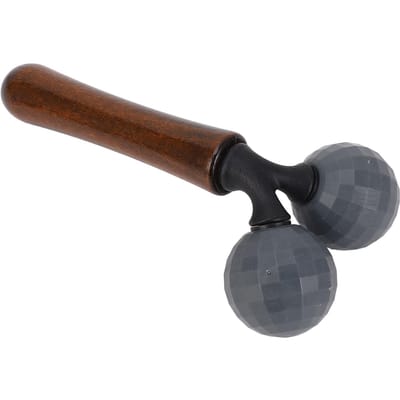 Handmatige Massageroller 2 Wielen Y-vormig Massagehulpmiddel Massagebal met Handvat voor Thuis Kantoor Reizen black