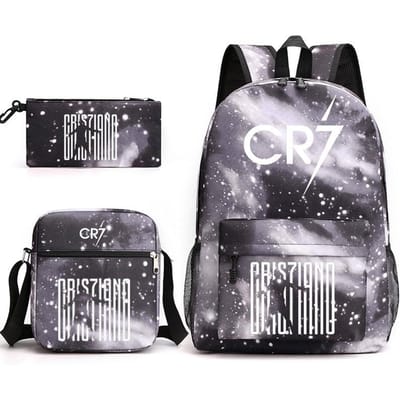 C Ronaldo schooltas + kleine schoudertas + etui drie-delige rugzak School bag 3-piece set