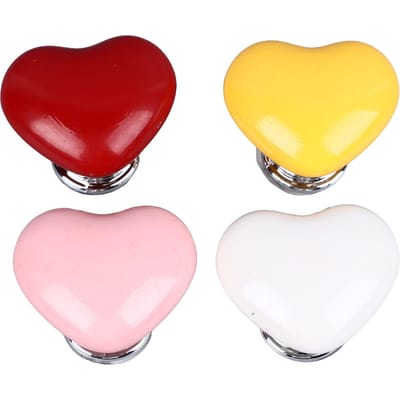 4 Pièces Bouton de Réservoir d'Eau de Toilette en Forme de Cœur d'Amour Remplacement Bouton Poussoir Chasse d'Eau