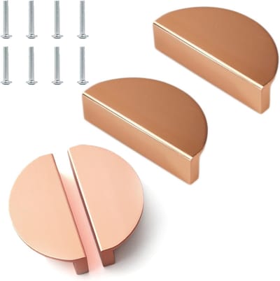 Gouden Meubelhandgrepen - 4 Stuks Halfronde Deurgrepen met Schroeven voor Keuken, Kasten en Meubels