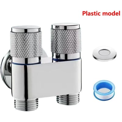 Robinet Universel pour Machine à Laver Valve d'Arrêt d'Eau Automatique Robinet en Alliage d'Aluminium à 3 Sorties pour Buanderie Salle de Bain Valve d'Angle