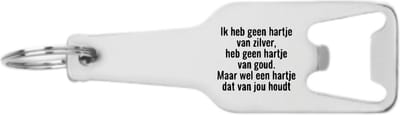 Akyol - ik heb geen hartje van zilver, geen hartje van goud, maar wel een hartje dat van jou houdt flesopener - Liefde - - cadeautje - verjaardagscadeau - verjaardag - cadeau - geschenk - gift - vriendin/vriend artikelen - 105 x 25mm