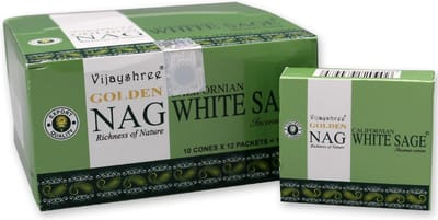 Golden Nag white sage wierookkegels - witte salie - wierook - dhoop kegels - doos 12 stuks