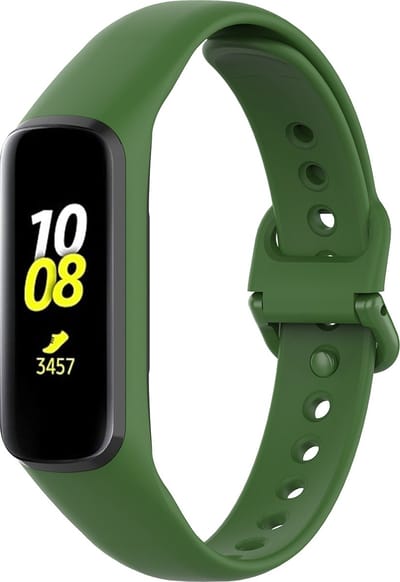 By Qubix - smartwatch bandje - Compatible Samsung bandje - Siliconen bandje - Groen - Geschikt voor Samsung Galaxy Fit 2