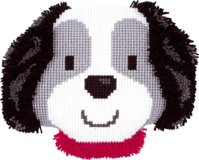 Vervaco - Kruissteek- en knoopkussen kit - Lief hondje - PN-0021453 - Borduren - Borduurpakket - Borduurpakket volwassenen - Borduurpakket kind