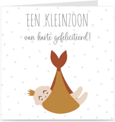 EEN KLEINZOON | kaart / wenskaart met envelop | voor opa en/of oma