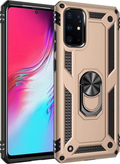Hoesje Geschikt voor: Samsung Galaxy S10 Lite Rugged Ring Armor schokbestendige goud