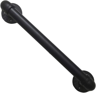 Trapleuning Smeedijzer - Metalen Buisleuning - Veiligheid Binnen - Roestwerende Coating - 100 cm - Zwart