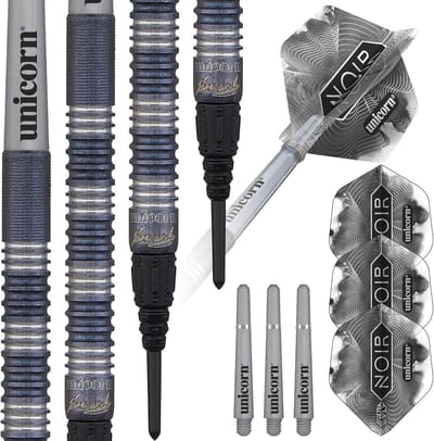 Steel Darts Set - Tungsten Darts - Precisie Werpen - Gegarandeerd Gewicht - 18G - Zwart