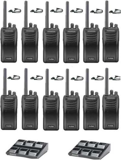 Set van 12 stuks Kenwood TK-3501 PMR446 met D-shape oortje en 2 multiladers