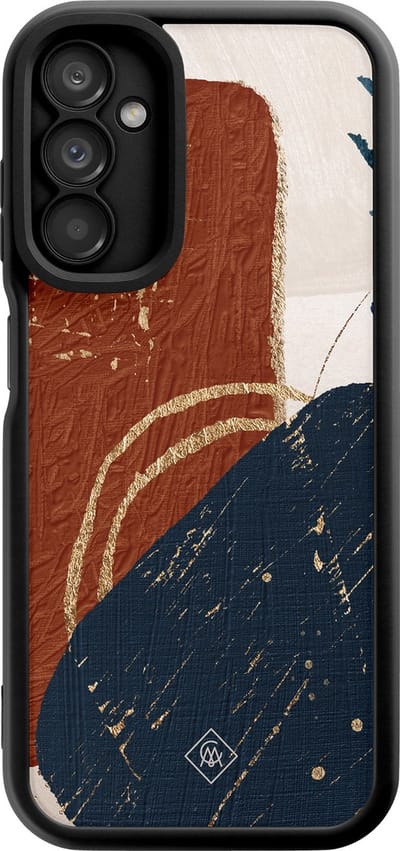 Casimoda® hoesje - Geschikt voor Samsung Galaxy A14 5G - Abstract Terracotta - Zwart TPU Backcover - Geometrisch patroon - Multi