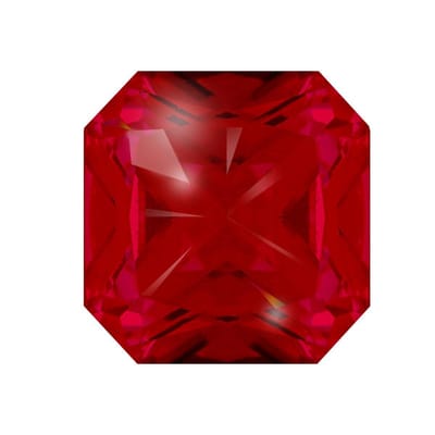 Quiges - Eligo Verwisselbaar Glas geslepen 10 mm Vierkant Zirkonia Robijn Rood voor Zilveren Ring - 10 mm - ER10S016