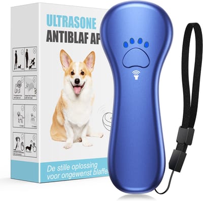 Ultrasone Anti Blaf Apparaat - Anti Blaf Apparaat - Zonder Schok - alternatief Anti Blafband - voor Kleine & Grote Honden - USB-Oplaadbaar - Blauw