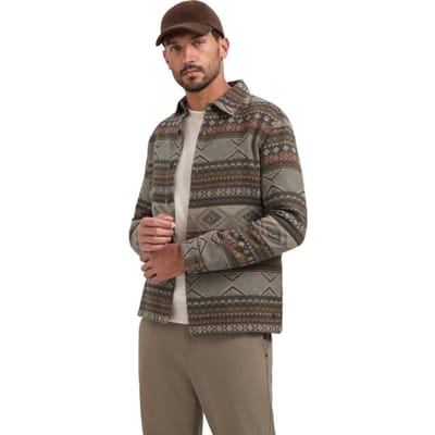 No Excess Overshirt Buttons Jacquard Taupe Maat: M | Casual Overhemden Outlet | Heren | Grijs