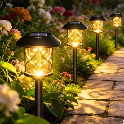 6x Solar LED Outdoor Tuinlampen – 3200K Warm Wit Licht – IP65 Waterdicht – Automatisch Aan/Uit – Tuinverlichting voor Oprit, Gazon, Patio en Bomen