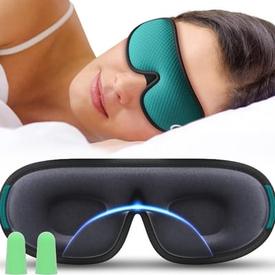 Eye Mask Sleep - Masque de Nuit Femme & Homme - Extra Doux - Zwart en Groen