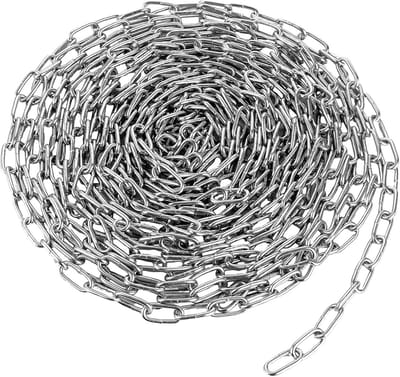Stalen ketting 10 meter 3 mm – verzinkt zilver voor honden, lampen, afsluiting en decoratie