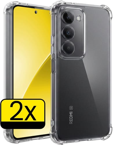 Hoesje - 2 Stuks - Geschikt voor Xiaomi 15 - Sterk & Shockproof - Siliconen Case - Back Cover - Telefoon Hoes Shock Proof - Telefoonhoesjes - Transparant