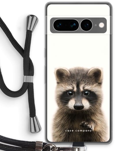 Case Company® - Hoesje met koord geschikt voor Google Pixel 7 Pro hoesje met Koord - Rocco - Telefoonhoesje met Zwart Koord - Bescherming aan alle Kanten en Over de Schermrand