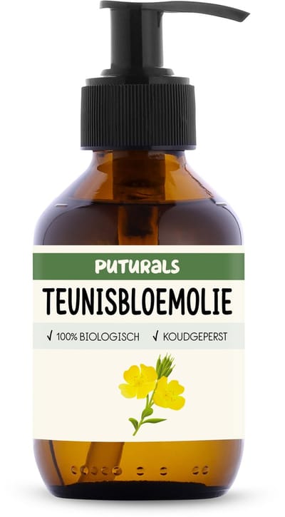 Puturals Teunisbloemolie 100% Biologisch - 150ml - Koudgeperst en Puur - Evening Primrose Oil voor Eczeem en Acne