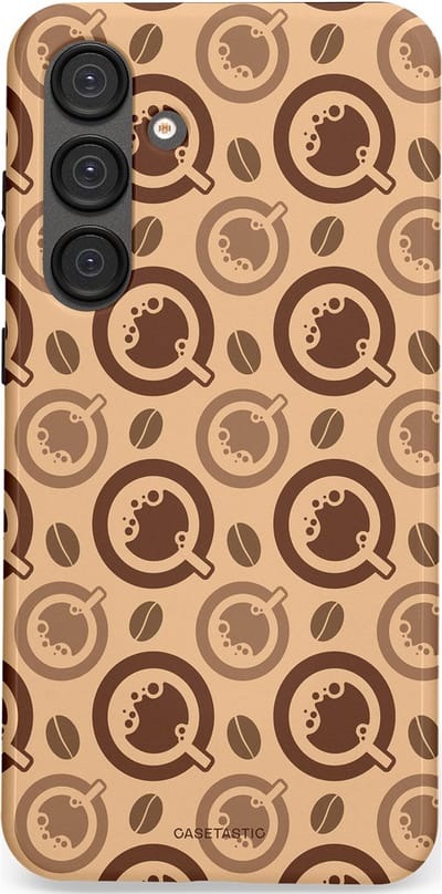 Casetastic Hoesje Geschikt voor Samsung S25 Plus - Stijlvolle Beschermende Duo-layer Case - Cappuccino Ontwerp