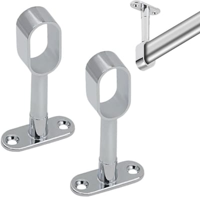 Stangen, verchroomd staal, buislagers voor zijwandkasten, kledingstanglagers, middenstanghouders, garderobestanghouders voor ovale kledingstangen