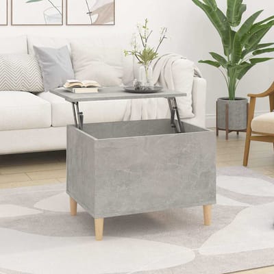 vidaXL - Salontafel - 60x44,5x45 - cm - bewerkt - hout - betongrijs