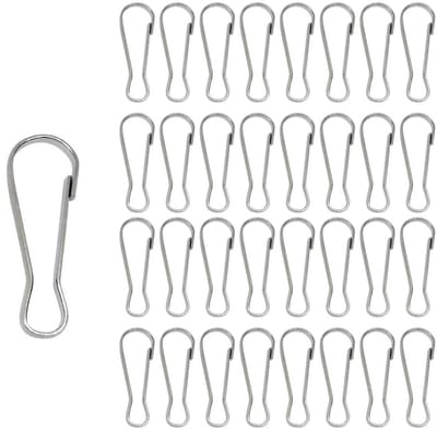 Dailygoods- Veerhaken 80 Stuks - Metalen Haken - Vernikkeld Staal - Corrosiebestendig - Waterdicht - Eenvoudig te Installeren - Karabijnhaak