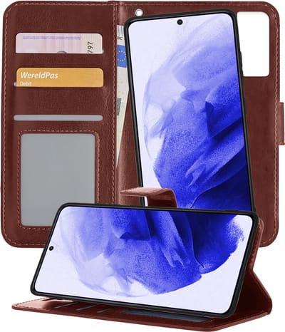 Hoesje - 2 in 1 - Geschikt voor Samsung Galaxy S21 Plus - Met Uitneembare Hard Cover - Kunstleer - Bookcase - Wallet Case - Met Pasjeshouder - Book Case - Uitneembaar - Pashouder - Telefoonhoes - Bruin