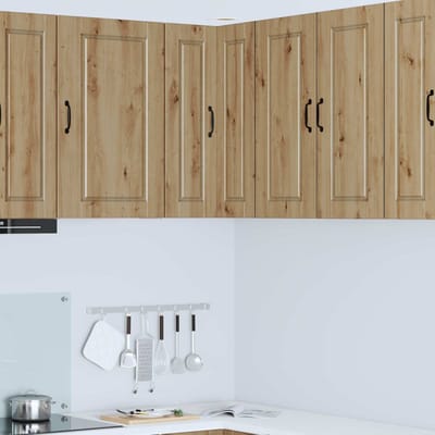 vidaXL - Wandhoekkast - PORTO - Artisan - Eiken - 57 - x - 57 - x - 80 - cm - Bewerkt - hout