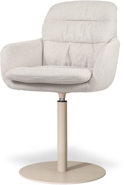 Nolon Niva-Mia Draaibare Tulp Eetkamerstoel Beige - Beige Onderstel - Armstoel - Stoffen - Japandi - Comfortabel
